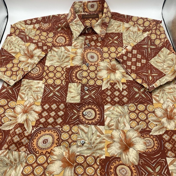 Tori Richard Other - Tori Richard Honolulu Hawaiian Short Sleeve Shirt Button Floral Tribal Medium